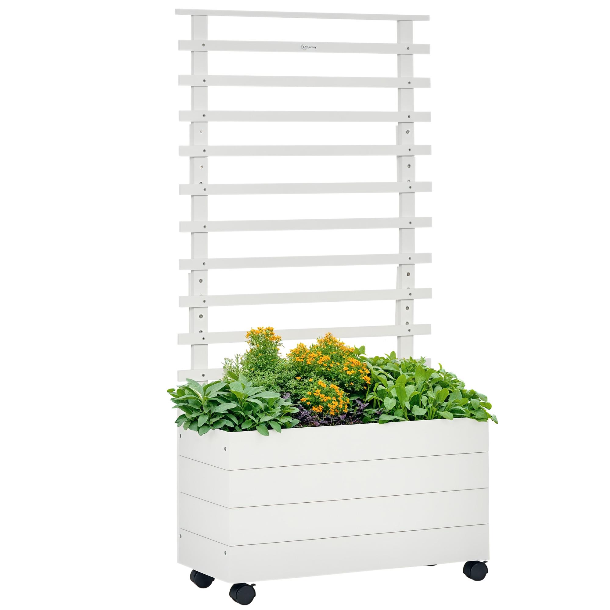Planter Box with Trellis, 4 Wheels