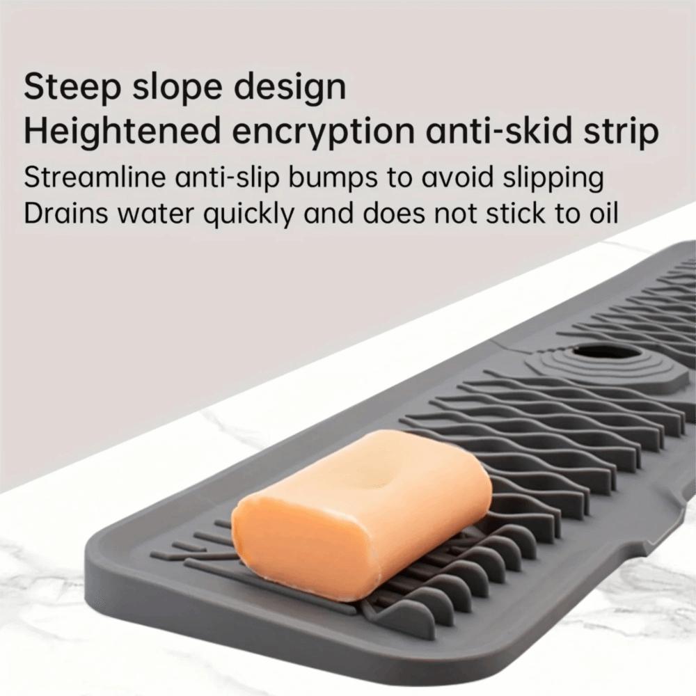 Extended Faucet Splash Guard Silicone Sink Protectors Mat Easy To Stall Sink Draining Pad  Hotel