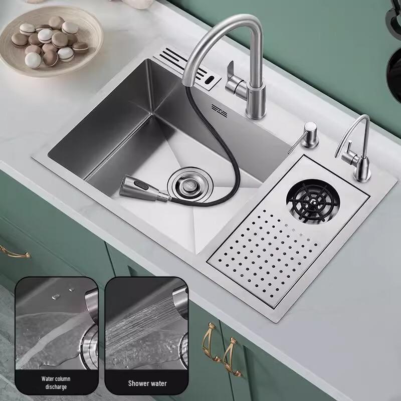 Diannan Stainless Steel Kitchen Sink Glass Rinser with Faucet