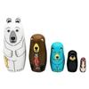 5-teiliges Set Matroschka-Puppe Handgemachtes Holz Stapelpuppe Haus Zimmer Dekoration Kinderspielzeug Engel Handbemalt Halloween Geburtstagsgeschenk