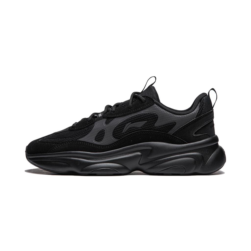 Li Ning Nai Ye 2.0 Comfortable Versatile Thick Sole Height Increasing Non-Slip Wear-Resistant Low-Top Casual Shoes Women sneaker Black AGCU250-3