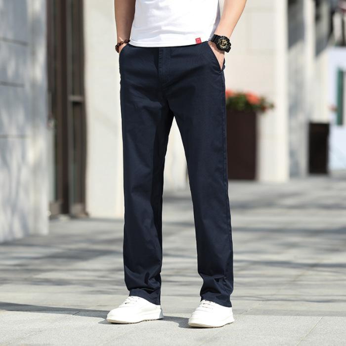Autumn and winter new business men's casual trousers loose middle-aged elastic men's daily comfortable breathable trousers male