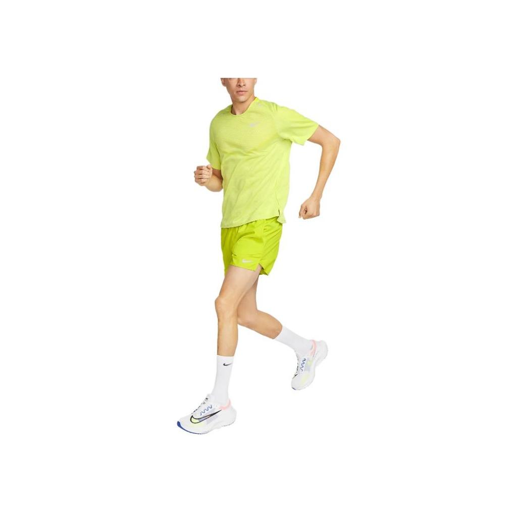 Nike All Over Print Logo Crew Neck Short Sleeve T-Shirt Men Tops Yellow DM4753-308