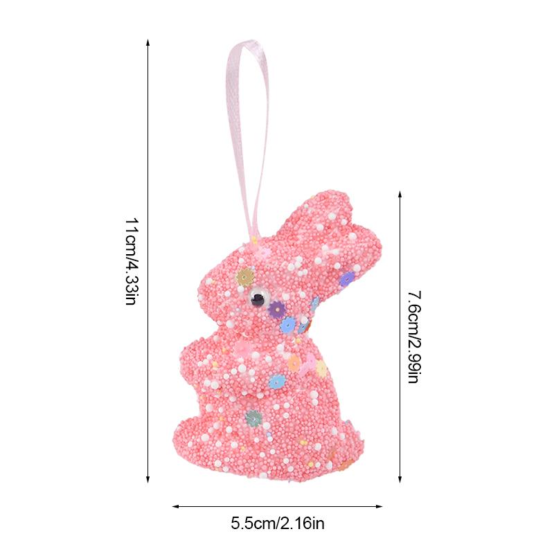 6/12PCS Easter Foam Rabbit Colorful Bunny Hanging Ornament for Spring Easter Party Home Decoration Supplies Kids Gift Favors