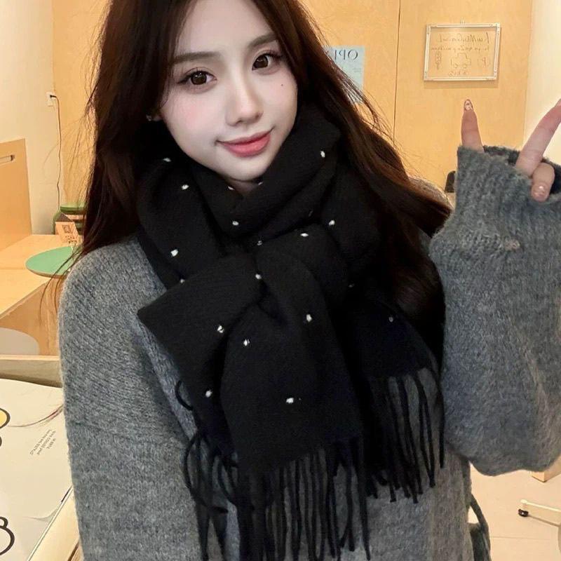 British Style Plaid Scarf Versatile Imitation Cashmere Scarf Shawl Advanced Sense Student Men'S And Women'S Scarf