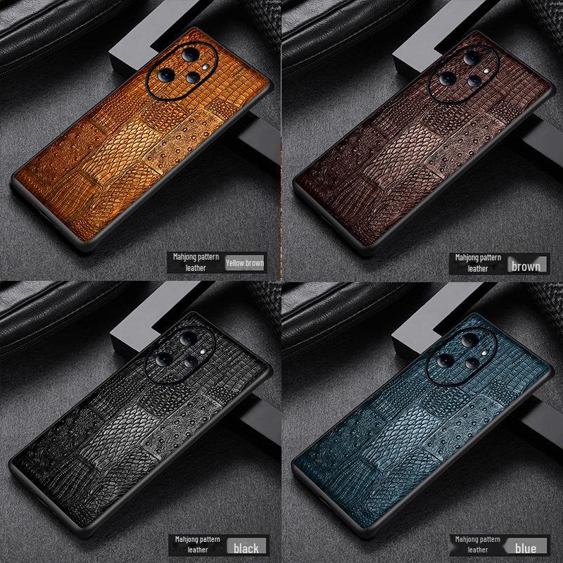 Genuine Leather All-Inclusive Protective Case for Honor 80, 80SE, 80Pro with Cowhide Texture
