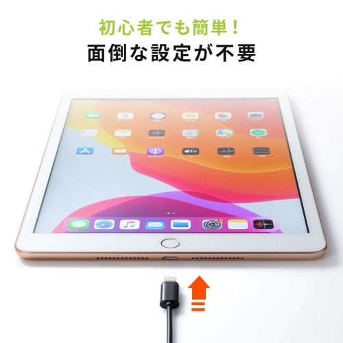 Sanwa Supply klávesnice pro iPad s kabelovým připojením Lightning, černá SKB-IP3BK