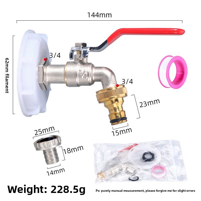 1/2 Inch Brass Garden Irrigation Faucet Water Tap Single Outlet Valve for IBC Tank Antifreeze Outdoor Balcony Garden Accessories