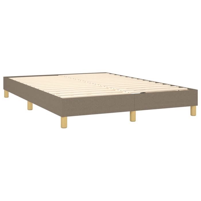 Maison Exclusive - Sommier à lattes de lit avec matelas Taupe 140x190 cm Tissu
