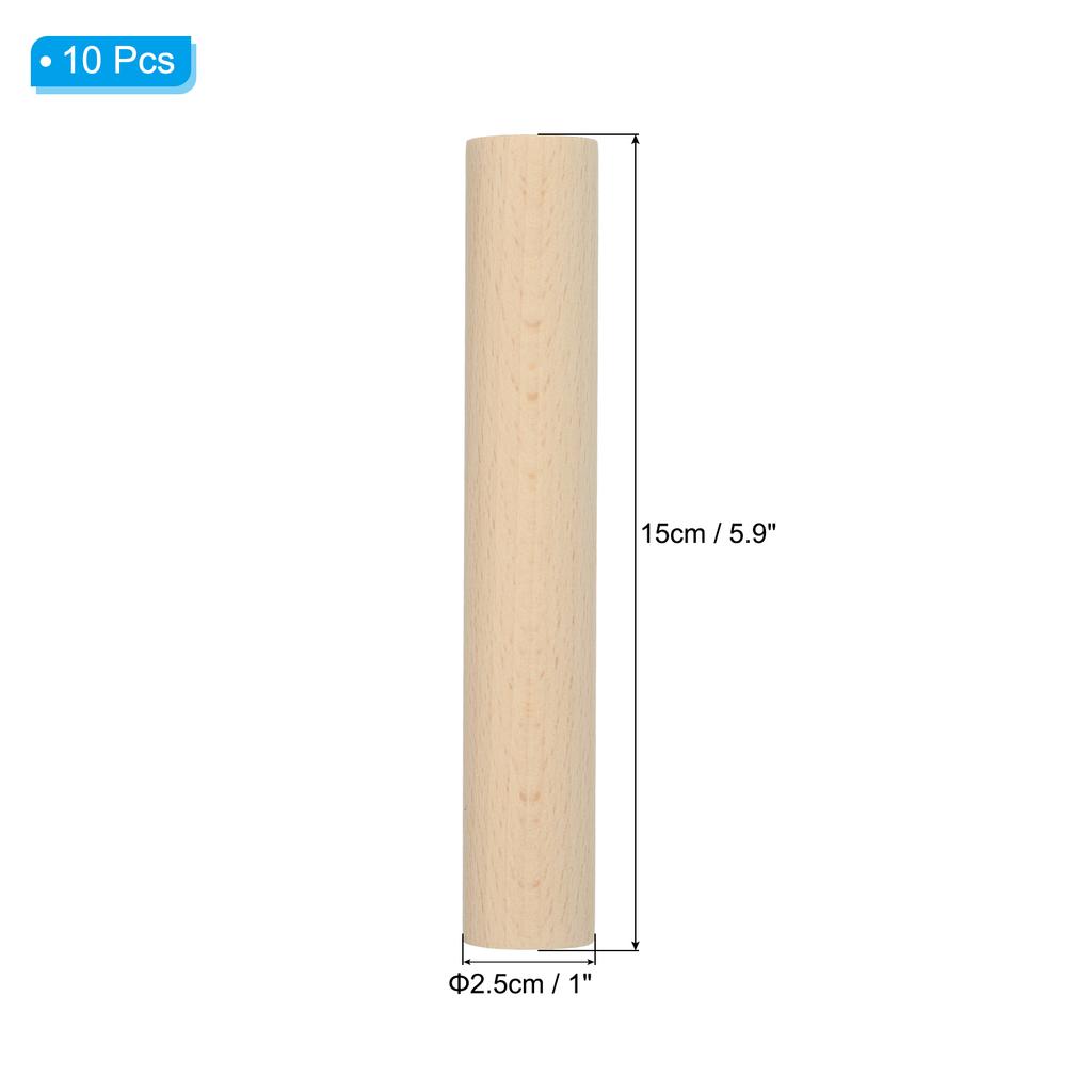 10 Pcs Dowel Rods Wood Sticks Unfinished Wooden Dowel Rods Round Dowels Hardwood Sticks for DIY Crafts and Home Decor