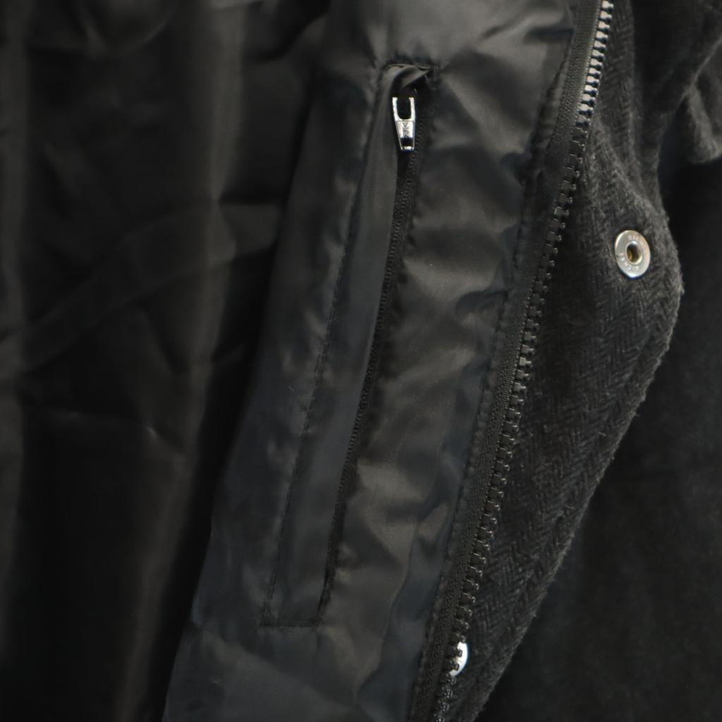 BEAMS HEART Herringbone Pattern Down jacket S Charcoal gray Men's Used