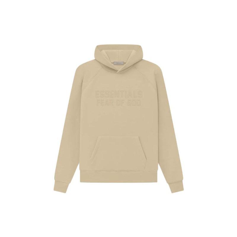 Fear of God Essentials Ss23 Essentials Hoodie Sand Logo Printed Hooded American Heavyweight Sweatshirt Men Sand White FOG-SS23-004 S