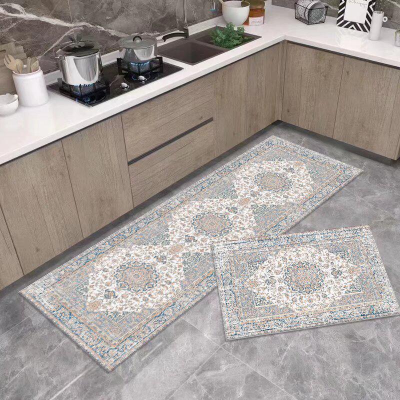 Stylish Non-Slip Kitchen Floor Mats: Dirt-Resistant, Water-Absorbing, Oil-Absorbing, Long Combination Set