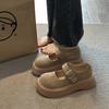 [Yushilai] Japanese Retro Big-headed Mary Jane Shoes for Women's Spring 2025 New Thick-soled Versatile Loafers