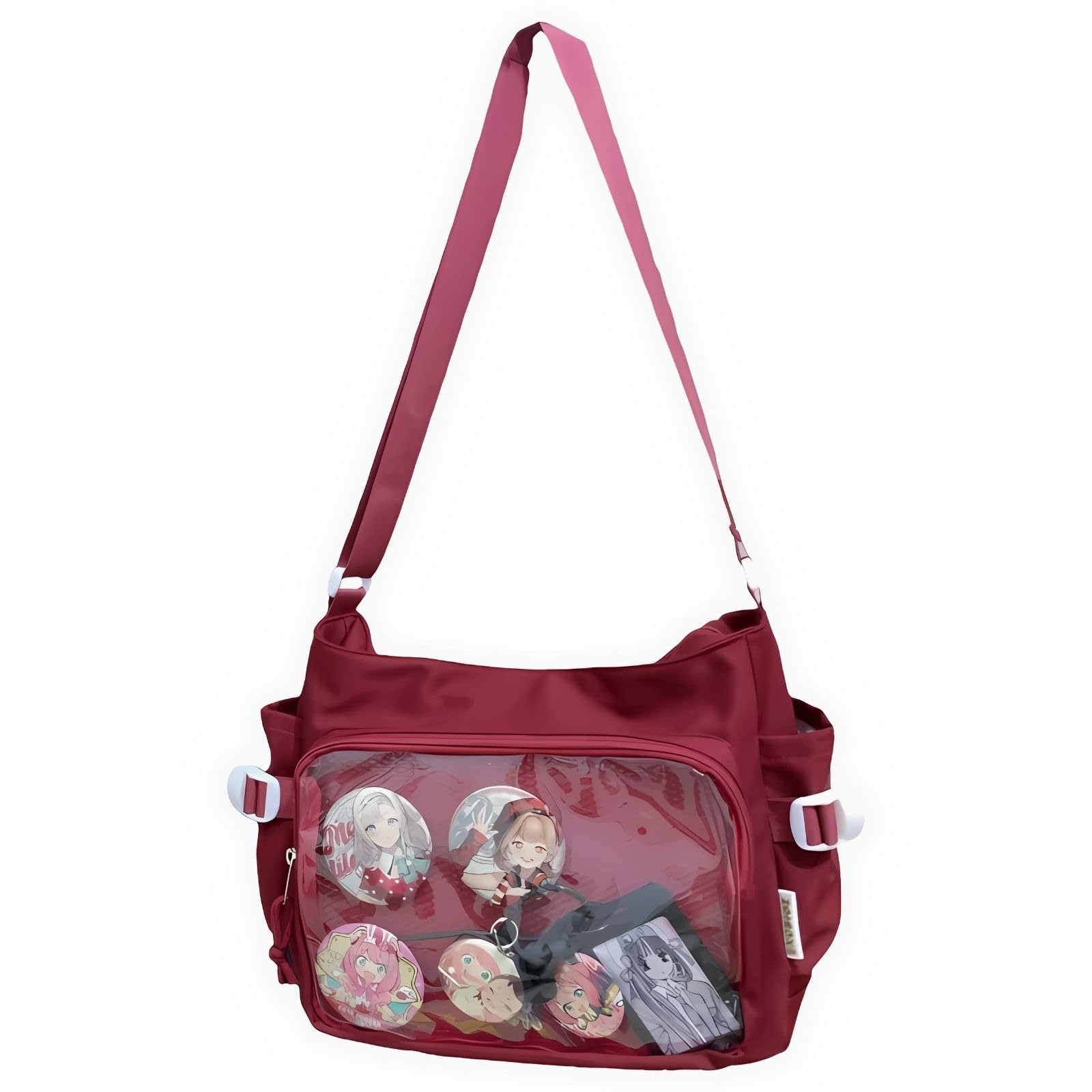 

Сумка-итайбэг Harujio, Сумка через плечо, Формат А4, Прозрачная, Милая и стильная, Доступна в черном, белом, красном, светло-голубом, коричневом, синем, бежевом цветах и включает