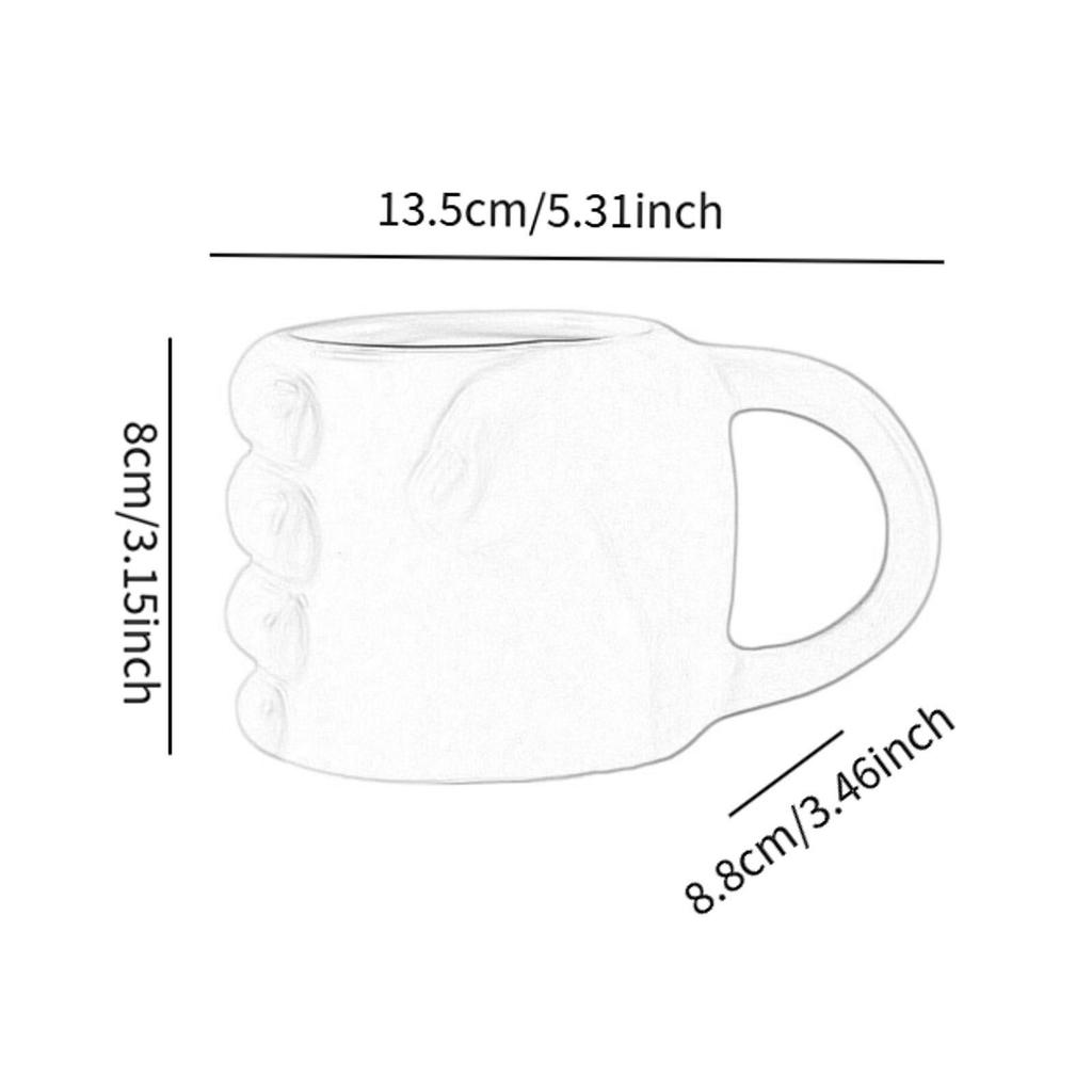 Fist Shaped Coffee Mug Ceramic 300ml Coffee Lover Gift Modern for Home Office for Men and Women Water Drinking Mug Milk Mug