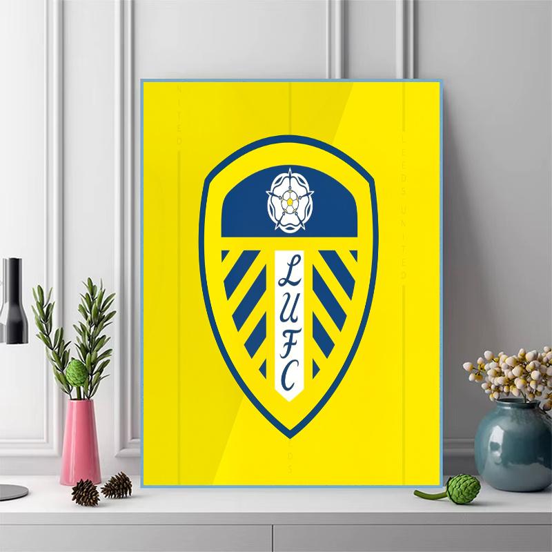 Leeds United team badge Pattern  3pcs 100% Round Full Drill 5D DIY Diamond Painting Embroidery Cross Stitch Rhinestone Décor