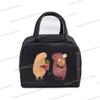 Kawaii Capybara Design Brotdose Aufbewahrungstasche Damen Cartoon Capybara Druck Tragbare Bento Taschen Tier Capybara Liebhaber Lunchtaschen