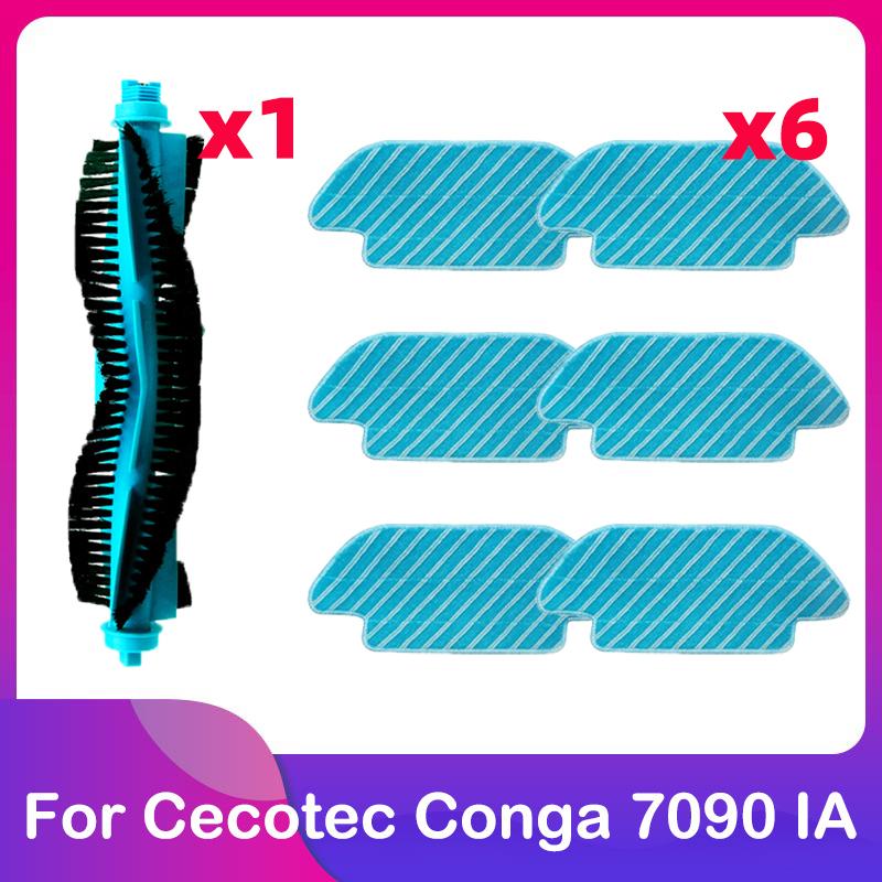 Fit For Cecotec Conga 7090 IA Robot Vacuum Cleaner Replacement Spare Part Accessories Main Brush Roller Side Brush Mop Cloth Rag