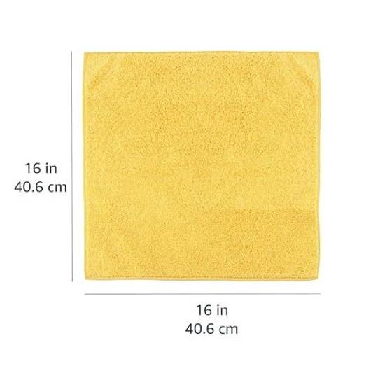 Basics Cleaning Cloth Microfiber Multipurpose Car Wash Wipe Rag 12 pieces (4040 cm) Yellow