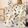 Simple Solid Color Flannel Blanket with Fall Elements Soft Warm Cozy Throw for Home, Dorm & Living Room, Ideal Home Decor