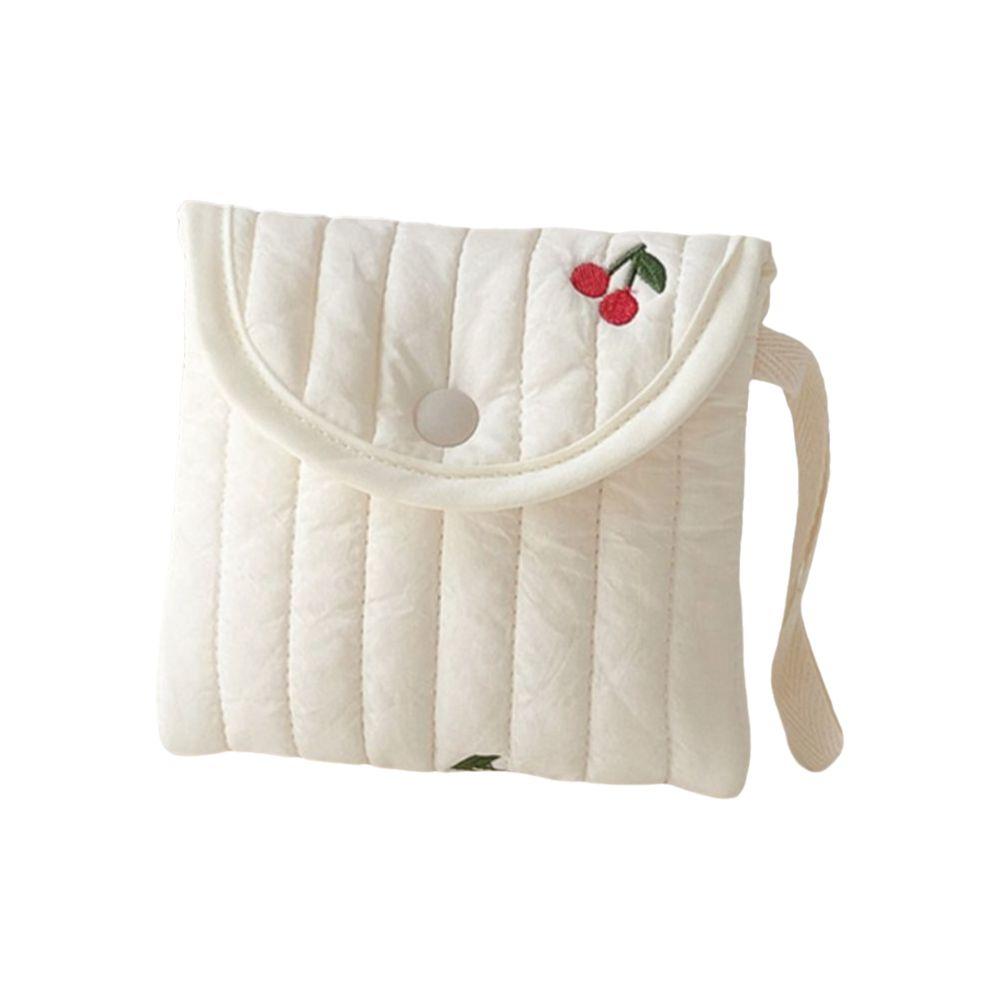 

Large Capacity Period Bag Cherry Menstrual Pad Bag Fashion Sanitary Napkin Storage Bag Girl білий