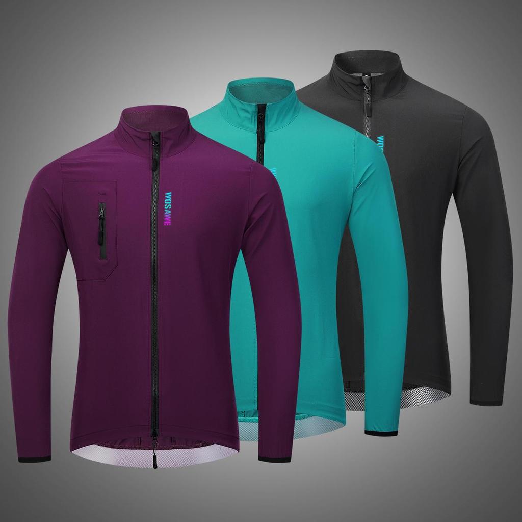 Wosawe Reflektierendes Windshirt für Herren, winddicht, YKK-Fahrradjacke mit durchgehendem Reißverschluss, Fahrradtrikots