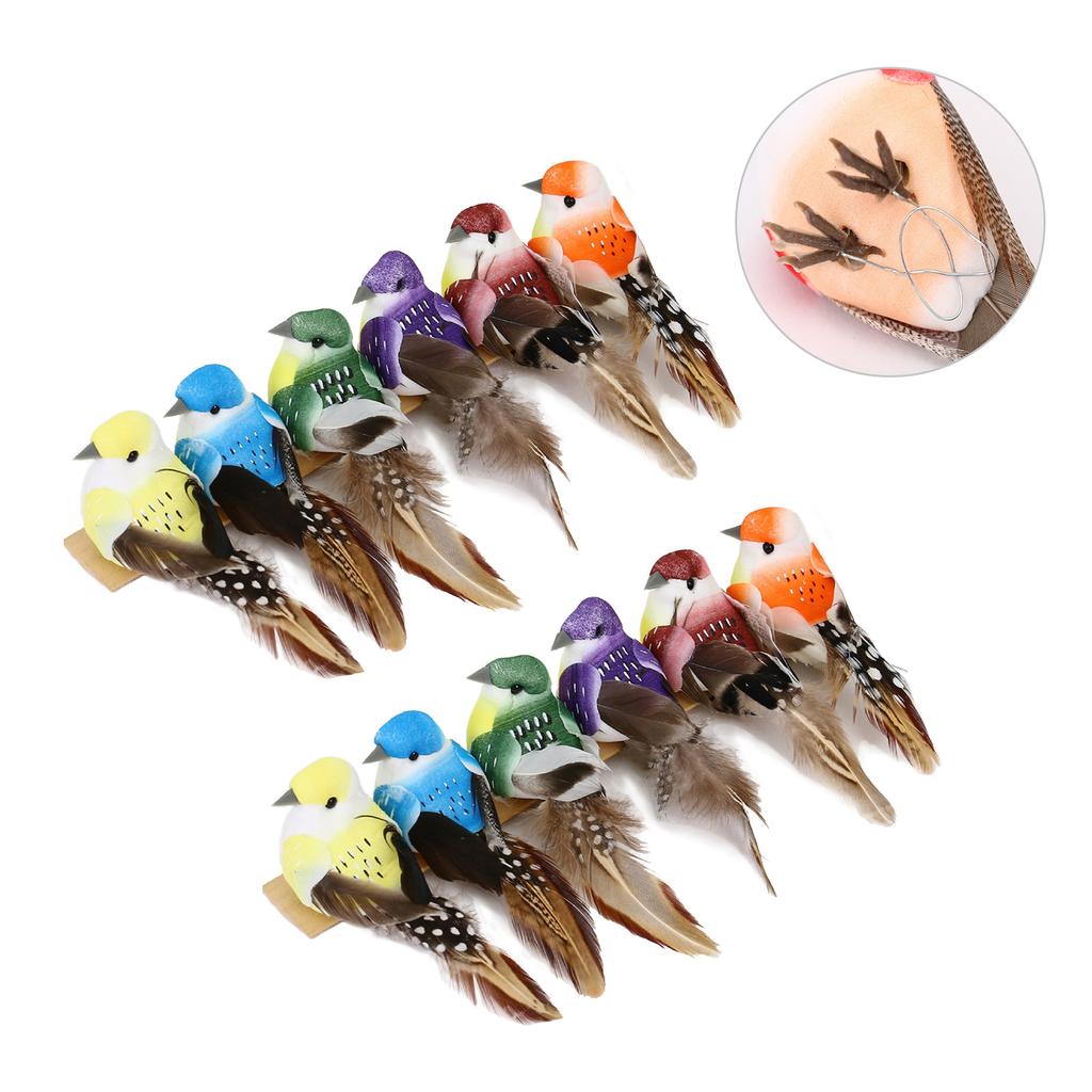Simulated Feather Birds For Christmas
