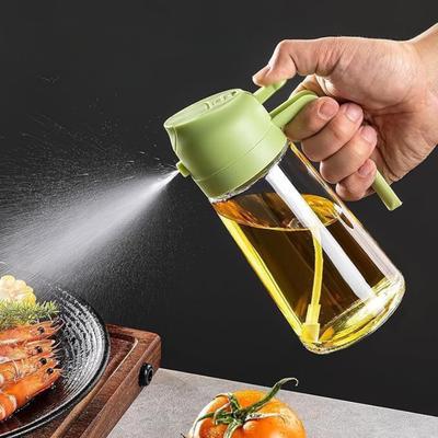 1PC 2 In 1 Oil Sprayer Pourer Empty Bottle Glass Oil Container Dispenser BBQ Cooking Oil Sprayer Olive Oil Pourers Sprayers