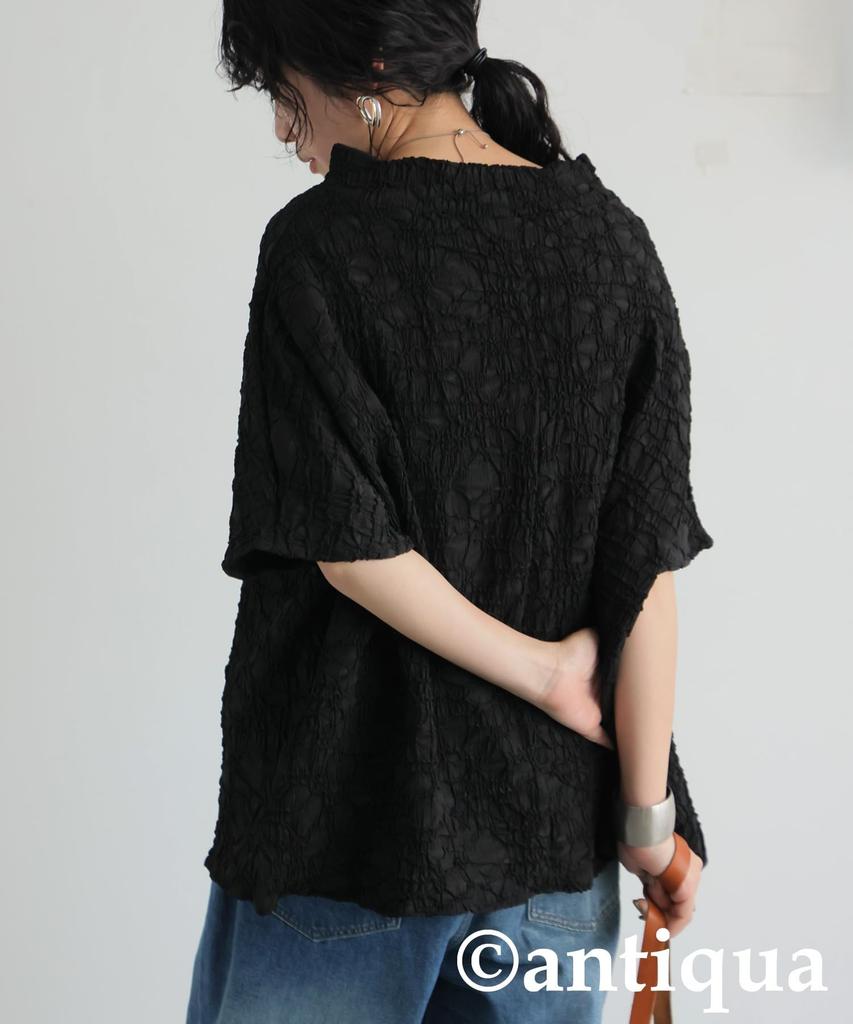Antiqua Shirred Cut and One Size Black Women's Top, Sewn, PA-03770, 05,