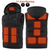 Eleventh District Men's Hooded Heated Vest with Dual Control, Constant Temperature, USB Charging, Down Cotton.