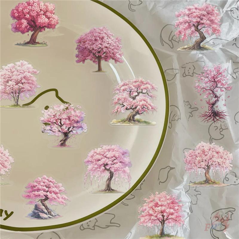 50Pcs/Set Sakura Trees PET Stickers Waterproof DIY Fashion Doodle Decals Stickers
