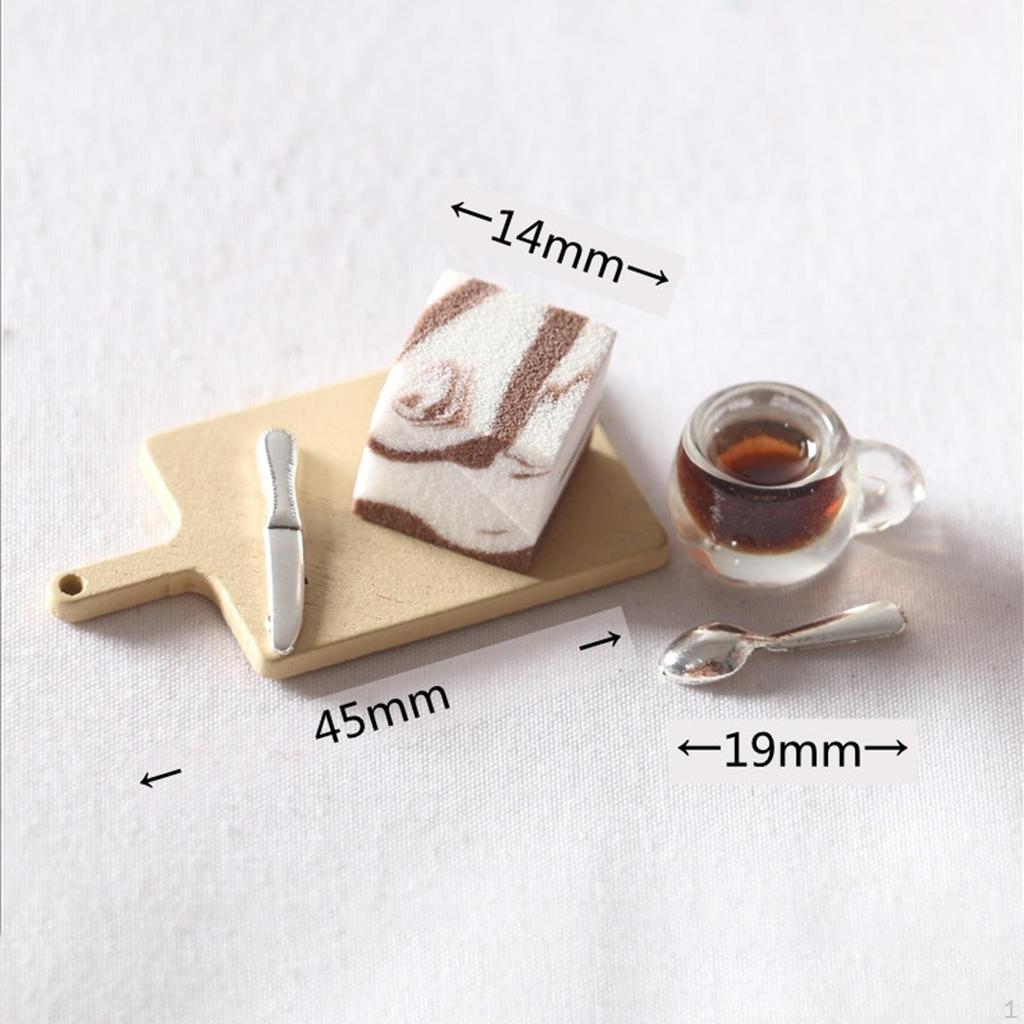Dollhouse Miniature Cake Food Dessert Models, Pastry Accessories Ornaments DIY Pou House