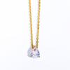 Titanium Steel Color-Retaining Zircon Oval Pendant Necklace Simple Fashion Furnace Vacuum Plating 18K Gold