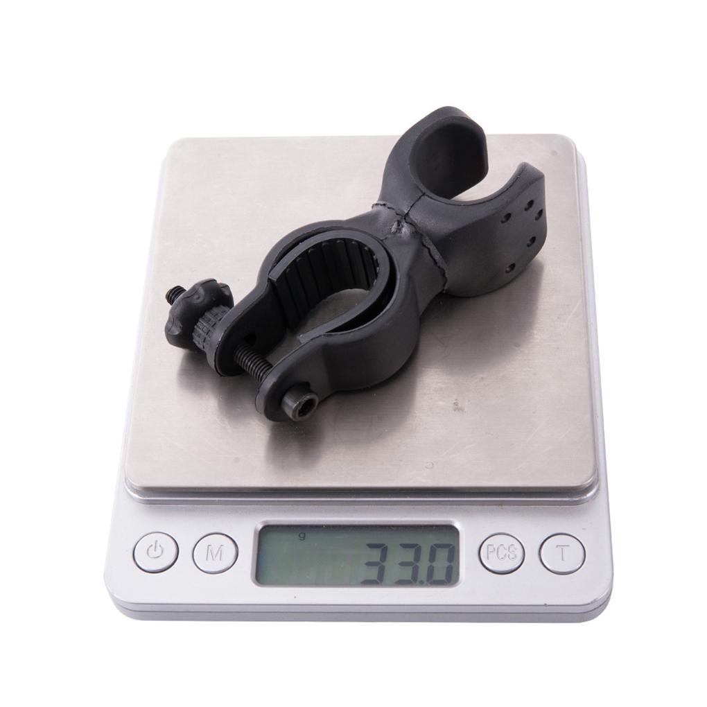 360° Rotating Bike Light Bracket Clamp Torch Clip Flashlight Clip Two-Way Clipwith Non-Slip Rubber Gasket Bicycle Spare Parts
