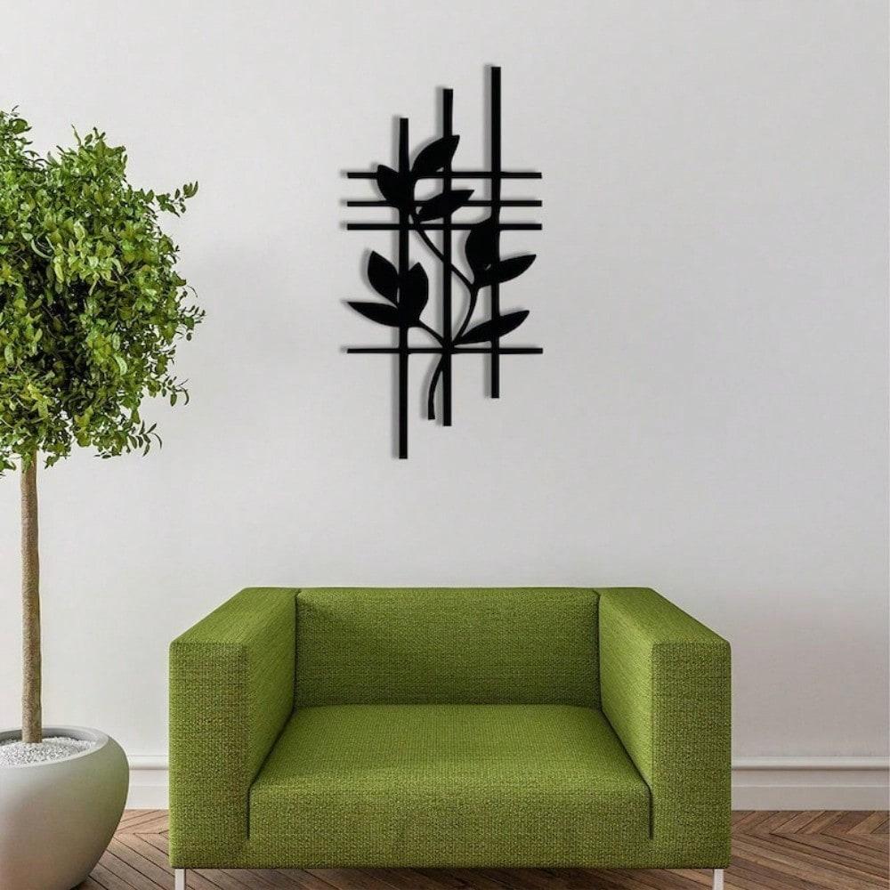 Minimalist Geometric Metal Leaf Wall Art, Rotating Hanging Sculpture for Modern Home