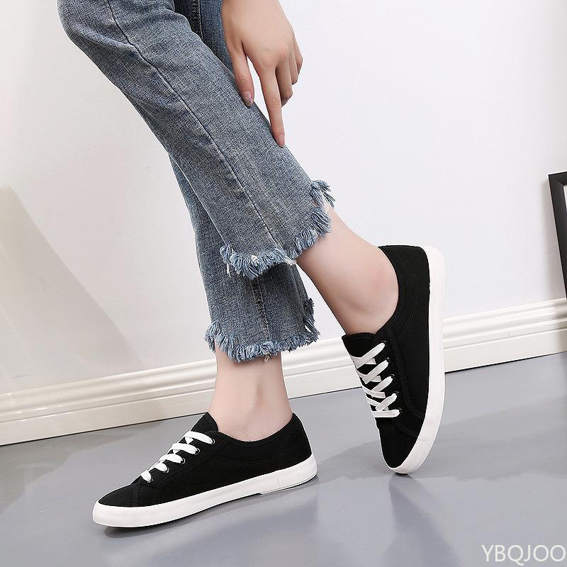 White canvas shoes summer casual flat shoes versatile artistic simple comfortable daily walking is not tiring women's shoes