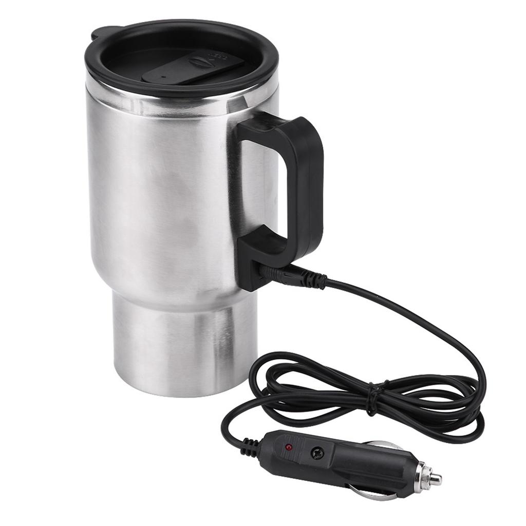12V 60W 450ml Electric Water Kettle Incar Stainless Steel Travel Heating Cup Coffee Tea Car Cup Mug