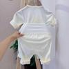 Baby Summer Airy Cotton Clothing Set: Ultra-Thin High-Waisted Diaper Cover and Breathable Home Wear for Infants.