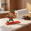 Solid Wood Paper Holder Christmas Wooden Napkin Holder Santa Snowman Reindeer Tabletop Tissue Reusable Holiday Kitchen Accessory Stand with