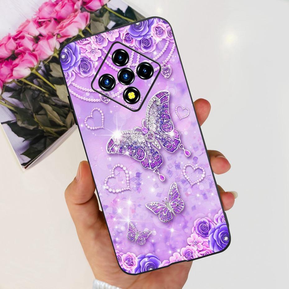 Lovely Painted Case For Infinix Zero 8 8i X687 X687B Soft TPU Back Cover For Infinix Zero8 Zero8i Black Silicon Phone Cases