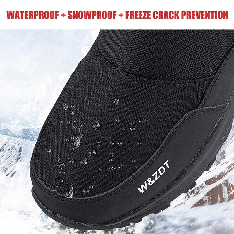 Herrenstiefel 2024 Winterschuhe Herren Schneestiefel Wasserdicht Rutschfest Dickes Fell Winterstiefel Für -40 Grad Reißverschluss Plateaustiefel Größe 40