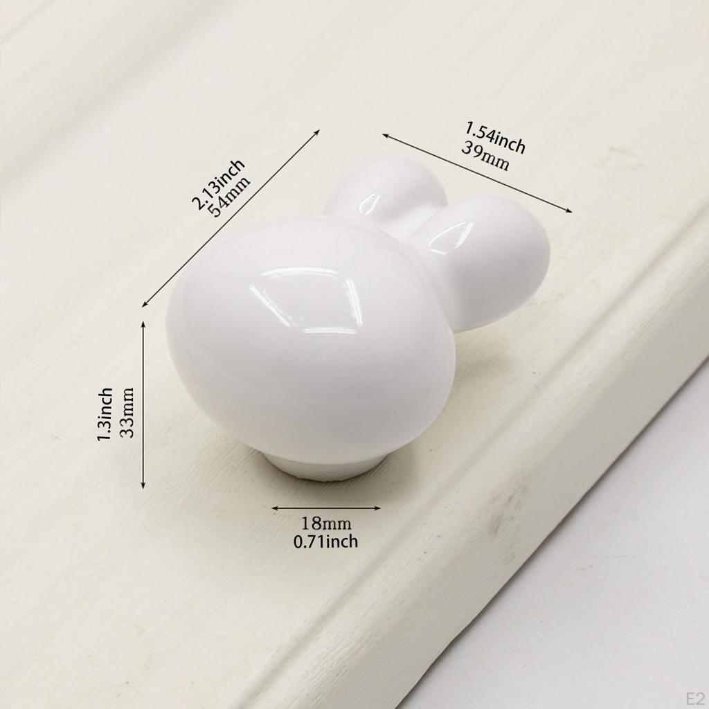Mini Rabbit Figurine Drawer Handle Animal Sculpture Ceramic Door Cabinet Knob for Home