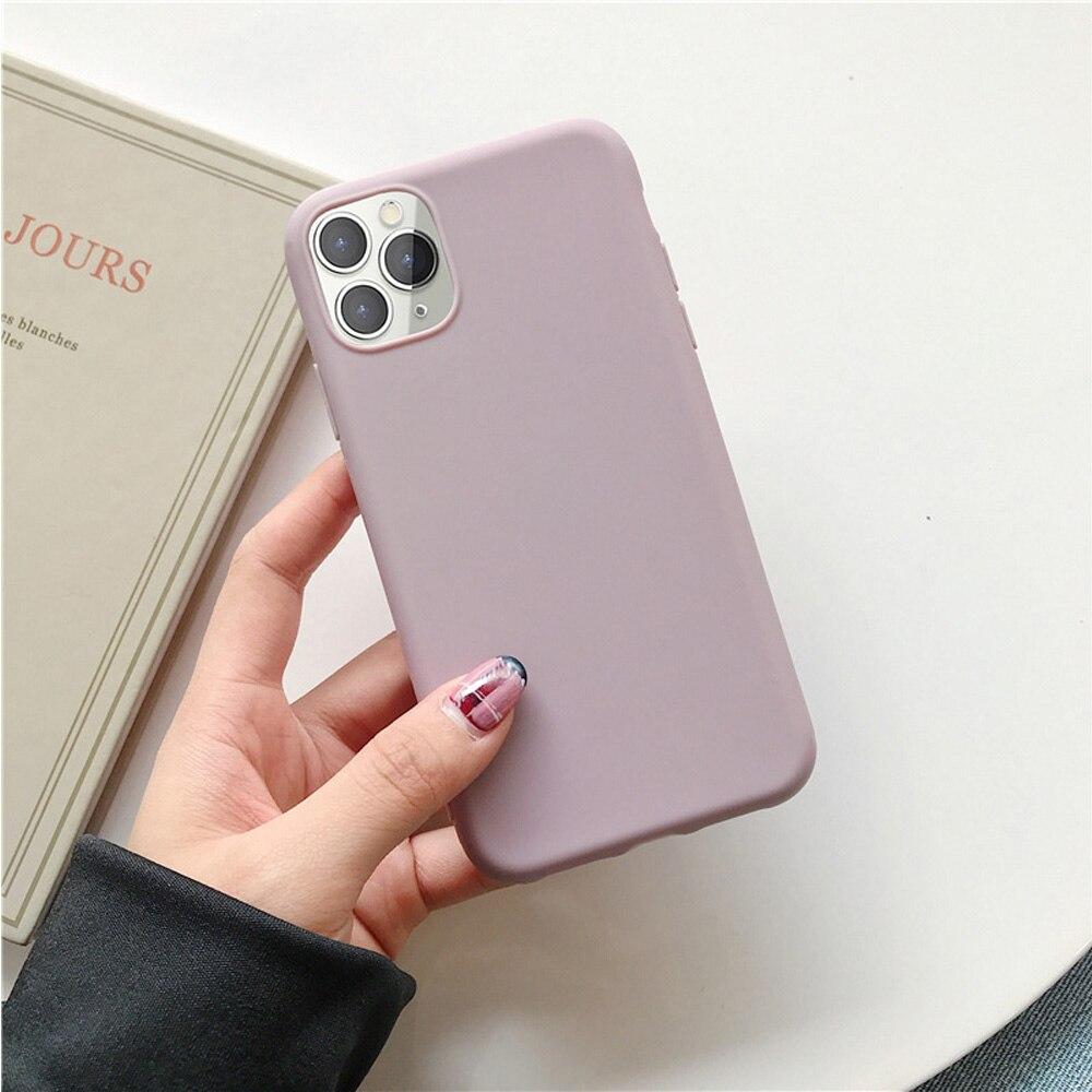 Soft Silicon Phone Case For iPhone 13 12 11 Pro Max SE 2020 X XR XS 6 6s 7 8 Plus 11 Candy Color Back Protector Cover Case