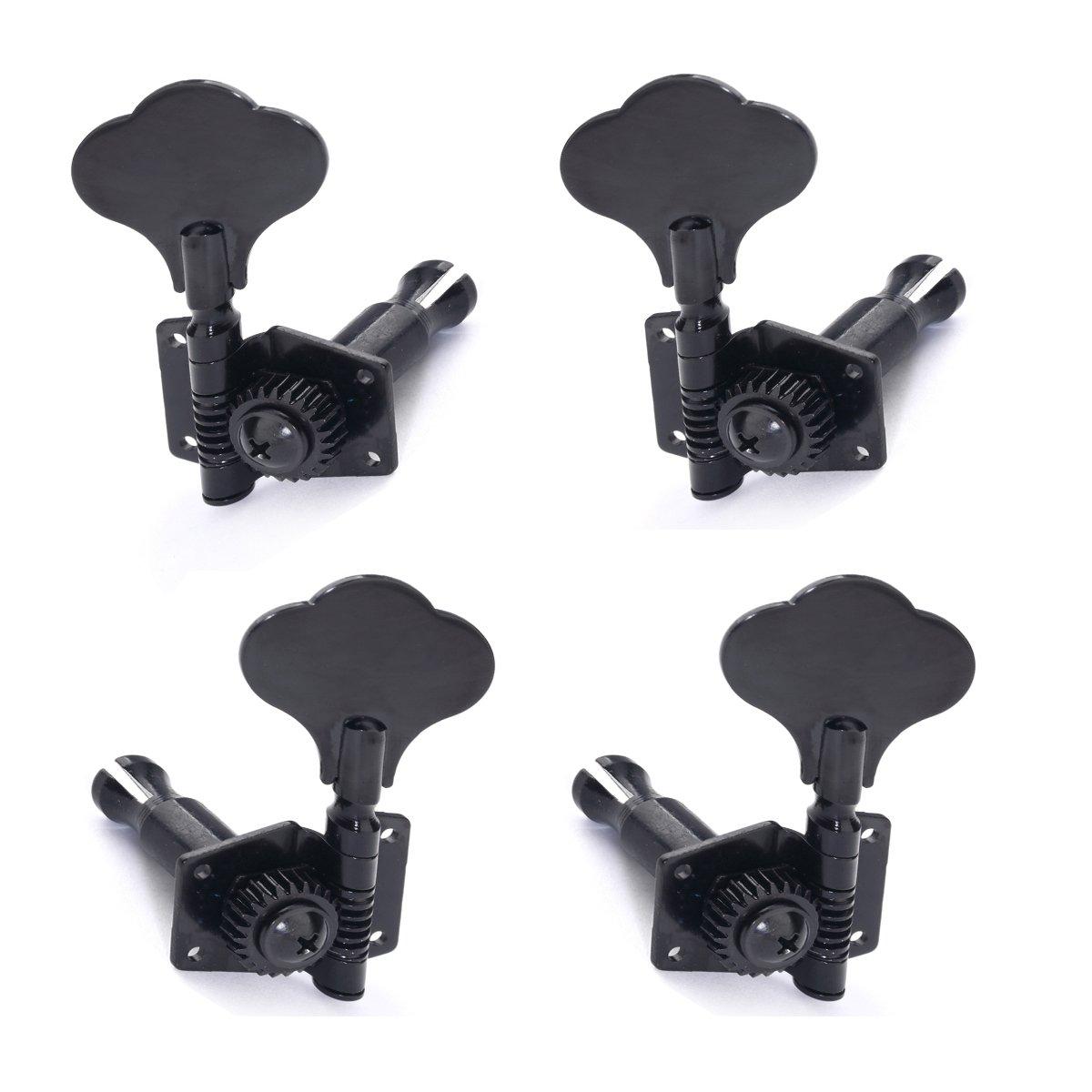 

Musiclily Basic L2+ R2 Open Gear Bass Tuners for 4-String Ibanez-Style Electric Basses, Black