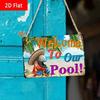 Tropical Metal Wall Art Pool Beach Decor Sign