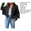 Women Coat Turn-down Collar Long Fringe Solid Color Long Sleeves Cardigan Loose