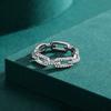 925er Sterlingsilber Trendige Funkelnde Klare Zirkonia Feiner Schmuck Zubehör Simulierte Diamant Stapelbare Ringe für Damen