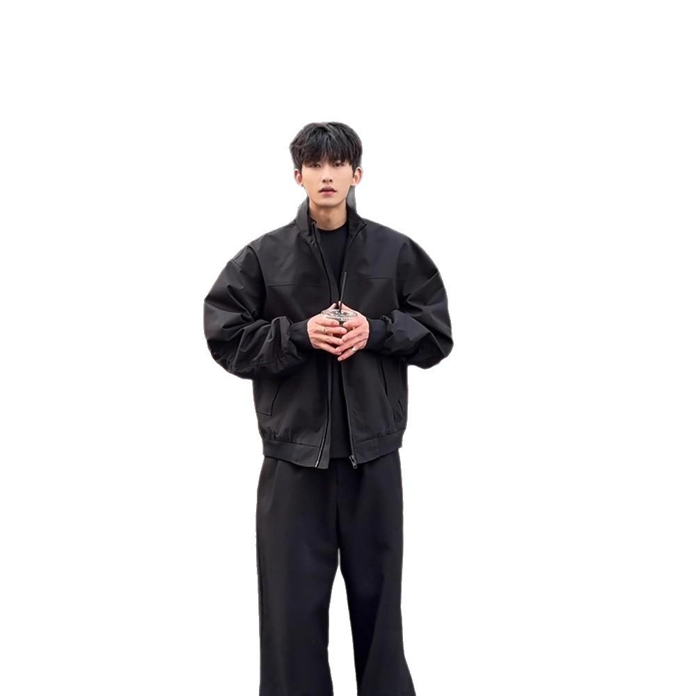 Three-proof American flight jacket men's spring and autumn wear stand-up collar baseball jacket simple short tooling jacket