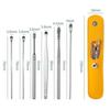 6-Piece Ear Wax Removal Tool Set, Stainless Steel Ear Picks with Yellow PU Leather Case